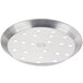 An American Metalcraft heavy weight aluminum round pizza pan with holes.