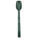A green polycarbonate salad bar spoon with a handle.