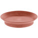 A round brown polypropylene deli server with a bowl shape.