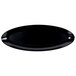 A black oval GET Siciliano platter with handles.