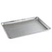 An Advance Tabco half size aluminum sheet pan with a wire rim.
