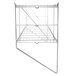 A Metro Erecta chrome wire shelf kit with two shelves and a triangle shaped corner.