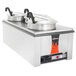 A large stainless steel Vollrath countertop rethermalizer with two silver pots on top.