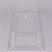 A clear plastic rectangular pastry tray cover.
