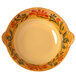 A white melamine bowl with a floral design.