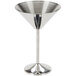 An American Metalcraft stainless steel martini glass with a metal base.