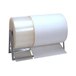 A Bulman paper reel holder with a roll of white paper on it.