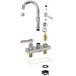 An Advance Tabco deck-mounted gooseneck faucet with 4" centers.