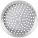 An American Metalcraft aluminum pizza pan with perforations.