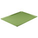 A lime green Cambro dietary tray with a rectangular shape.