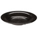 A black melamine bowl with a pattern on it.