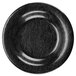 A black melamine bowl with a textured surface.