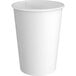 A white paper cup with a white background.