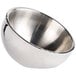 An American Metalcraft stainless steel serving bowl with double walls and an angled design.