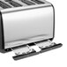 A KitchenAid Onyx Black toaster with four slices of bread in it.