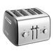 A KitchenAid black and silver 4 slice toaster with manual lift.