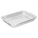 A silver rectangular Vollrath baking pan with handles.