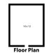 A black rectangular floor plan with black and white text for a Norlake Kold Locker 10' x 12' x 6' 7" Indoor Walk-In Freezer.