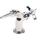 A chrome T&S lab faucet with a metal handle and serrated tip.
