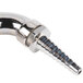 A T&S stainless steel lab faucet pipe with a serrated metal tip.