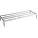 A white metal Regency dunnage rack with metal legs.