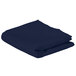 A folded navy blue rectangular table cover.
