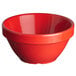 A red Thunder Group melamine bowl with a white background.