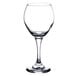 A close-up of a clear Libbey Perception red wine glass.