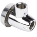 A chrome plated T&S vacuum breaker assembly with a shiny silver pipe fitting and a nut.
