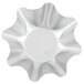 A silver Chicago Metallic tortilla shell pan with a wavy edge on a white surface.