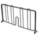 A black wire shelf divider with two bars.