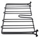 A Metro black metal wire shelf divider with two bars.