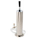 A silver metal Beverage-Air tap tower with a black handle.
