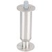 A Manitowoc stainless steel flanged leg with a screw on the end.