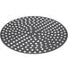 An American Metalcraft hard coat anodized aluminum circular pizza disk with perforations and white dots.