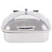 A Vollrath Intrigue square induction chafer with porcelain food pan and lid.
