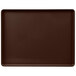 A brown rectangular tray with a white background.