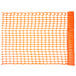 Orange mesh safety fencing with an oval pattern.