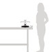 A woman standing next to a table with a Choice Classic round chafer cover on it.