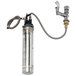 A silver T&S water filtration kit cylinder with a hose on a white background.