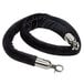 A black velvet rope with silver metal clasp.