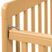 A close up of the metal bars on a L.A. Baby Little Wood Crib.
