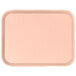 A light pink rectangular Cambro fast food tray with a white border.
