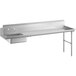 A Regency stainless steel soiled dish table with a right drainboard.