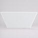 A white square bowl with a black border on a white surface.