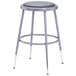 A gray National Public Seating lab stool with a padded seat.