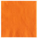 A close-up of a Choice orange 2-ply napkin with a white border.