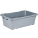 A grey rectangular Winholt lug container with a lid.