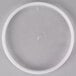 A white plastic Tamper Resistant Tamper Evident Lid with a white circle.