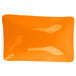 An orange rectangular object with a curved edge.